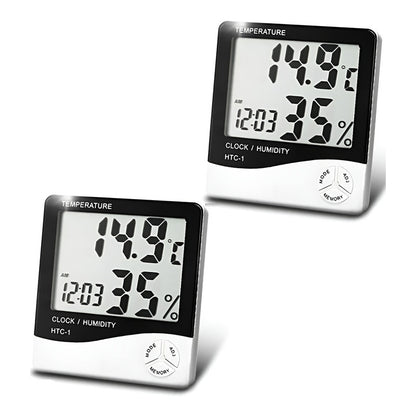 Termohigrometro Digital Higrometro Reloj Temperatura Htc-2