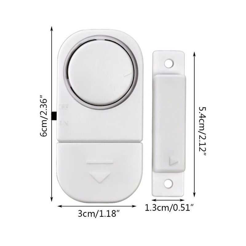 Pack X2 Alarma Para Puerta Ventana Con Sensor Magnetico 90db