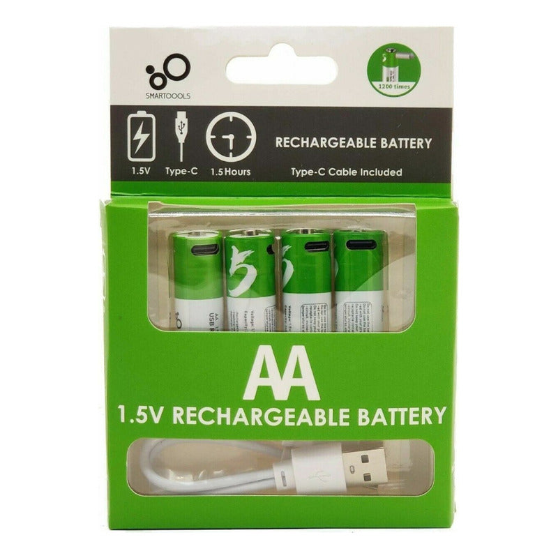 X4 Pilas Recargables Usb Baterias Recargables Pilas Doble A